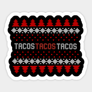 Tacos Christmas Ugly Sticker